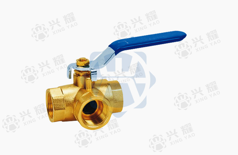 Brass three-way ball valve (L type)